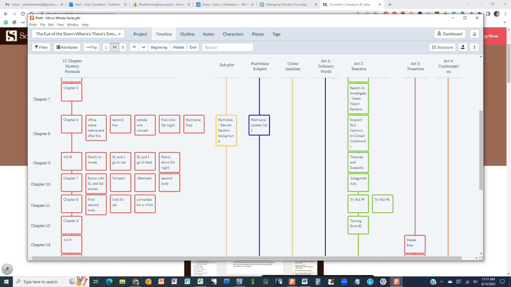 Plottr software for writers organizes your story scenes. 